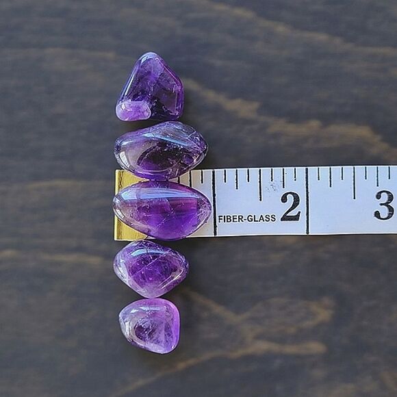 Lot of 5 | Tumbled amethyst stones - Picture 4 of 4
